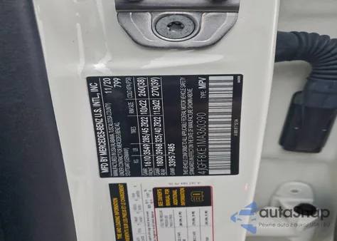 2021 Mercedes-Benz Gls 63 Amg 4Matic z USA, uszkodzony, nr VIN 4JGFF8KE1MA360390